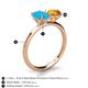 5 - Tanya Oval Shape Turquoise & Cushion Shape Citrine 2 Stone Duo Ring 