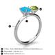 5 - Tanya Oval Shape Turquoise & Cushion Shape Peridot 2 Stone Duo Ring 