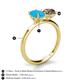 5 - Tanya Oval Shape Turquoise & Cushion Shape Smoky Quartz 2 Stone Duo Ring 
