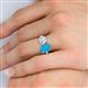 6 - Tanya Oval Shape Turquoise & Cushion Shape GIA Certified Diamond 2 Stone Duo Ring 