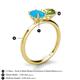 5 - Tanya Oval Shape Turquoise & Cushion Shape Peridot 2 Stone Duo Ring 