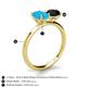 5 - Tanya Oval Shape Turquoise & Cushion Shape Black Onyx 2 Stone Duo Ring 