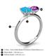 5 - Tanya Oval Shape Turquoise & Cushion Shape Amethyst 2 Stone Duo Ring 