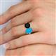 6 - Tanya Oval Shape Turquoise & Cushion Shape Black Onyx 2 Stone Duo Ring 