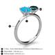 5 - Tanya Oval Shape Turquoise & Cushion Shape London Blue Topaz 2 Stone Duo Ring 