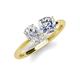 4 - Tanya Oval Shape White Sapphire & Cushion Shape GIA Certified Diamond 2 Stone Duo Ring 