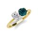 4 - Tanya Oval Shape White Sapphire & Cushion Shape London Blue Topaz 2 Stone Duo Ring 