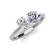 4 - Tanya Oval Shape White Sapphire & Cushion Shape Forever Brilliant Moissanite 2 Stone Duo Ring 