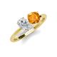 4 - Tanya Oval Shape White Sapphire & Cushion Shape Citrine 2 Stone Duo Ring 