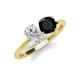 4 - Tanya Oval Shape White Sapphire & Cushion Shape Black Onyx 2 Stone Duo Ring 
