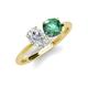4 - Tanya Oval Shape White Sapphire & Cushion Shape Lab Created Alexandrite 2 Stone Duo Ring 