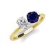 4 - Tanya Oval Shape White Sapphire & Cushion Shape Blue Sapphire 2 Stone Duo Ring 