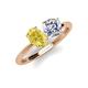 4 - Tanya Oval Shape Yellow Sapphire & Cushion Shape GIA Certified Diamond 2 Stone Duo Ring 