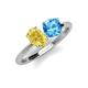 4 - Tanya Oval Shape Yellow Sapphire & Cushion Shape Blue Topaz 2 Stone Duo Ring 