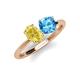 4 - Tanya Oval Shape Yellow Sapphire & Cushion Shape Blue Topaz 2 Stone Duo Ring 