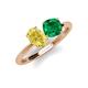 4 - Tanya Oval Shape Yellow Sapphire & Cushion Shape Emerald 2 Stone Duo Ring 