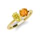 4 - Tanya Oval Shape Yellow Sapphire & Cushion Shape Citrine 2 Stone Duo Ring 