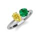 4 - Tanya Oval Shape Yellow Sapphire & Cushion Shape Emerald 2 Stone Duo Ring 