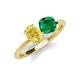 4 - Tanya Oval Shape Yellow Sapphire & Cushion Shape Emerald 2 Stone Duo Ring 