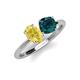 4 - Tanya Oval Shape Yellow Sapphire & Cushion Shape London Blue Topaz 2 Stone Duo Ring 