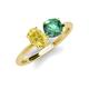 4 - Tanya Oval Shape Yellow Sapphire & Cushion Shape Lab Created Alexandrite 2 Stone Duo Ring 