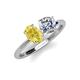 4 - Tanya Oval Shape Yellow Sapphire & Cushion Shape Forever One Moissanite 2 Stone Duo Ring 