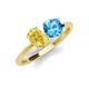 4 - Tanya Oval Shape Yellow Sapphire & Cushion Shape Blue Topaz 2 Stone Duo Ring 