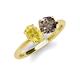 4 - Tanya Oval Shape Yellow Sapphire & Cushion Shape Smoky Quartz 2 Stone Duo Ring 