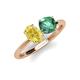 4 - Tanya Oval Shape Yellow Sapphire & Cushion Shape Lab Created Alexandrite 2 Stone Duo Ring 