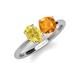 4 - Tanya Oval Shape Yellow Sapphire & Cushion Shape Citrine 2 Stone Duo Ring 