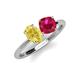 4 - Tanya Oval Shape Yellow Sapphire & Cushion Shape Ruby 2 Stone Duo Ring 