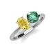 4 - Tanya Oval Shape Yellow Sapphire & Cushion Shape Lab Created Alexandrite 2 Stone Duo Ring 