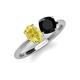 4 - Tanya Oval Shape Yellow Sapphire & Cushion Shape Black Onyx 2 Stone Duo Ring 