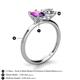 5 - Tanya Oval Shape Amethyst & Cushion Shape GIA Certified Diamond 2 Stone Duo Ring 