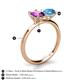 5 - Tanya Oval Shape Amethyst & Cushion Shape Blue Topaz 2 Stone Duo Ring 