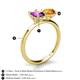 5 - Tanya Oval Shape Amethyst & Cushion Shape Citrine 2 Stone Duo Ring 