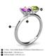 5 - Tanya Oval Shape Amethyst & Cushion Shape Peridot 2 Stone Duo Ring 