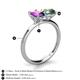 5 - Tanya Oval Shape Amethyst & Cushion Shape Lab Created Alexandrite 2 Stone Duo Ring 