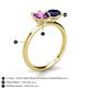 5 - Tanya Oval Shape Amethyst & Cushion Shape Blue Sapphire 2 Stone Duo Ring 