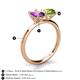 5 - Tanya Oval Shape Amethyst & Cushion Shape Peridot 2 Stone Duo Ring 
