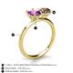 5 - Tanya Oval Shape Amethyst & Cushion Shape Smoky Quartz 2 Stone Duo Ring 