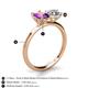 5 - Tanya Oval Shape Amethyst & Cushion Shape IGI Certified Lab Grown Diamond 2 Stone Duo Ring 