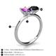 5 - Tanya Oval Shape Amethyst & Cushion Shape Black Onyx 2 Stone Duo Ring 
