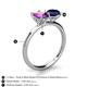 5 - Tanya Oval Shape Amethyst & Cushion Shape Blue Sapphire 2 Stone Duo Ring 
