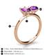 5 - Tanya Oval & Cushion Shape Amethyst 2 Stone Duo Ring 
