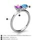 5 - Tanya Oval Shape Amethyst & Cushion Shape Blue Topaz 2 Stone Duo Ring 
