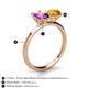 5 - Tanya Oval Shape Amethyst & Cushion Shape Citrine 2 Stone Duo Ring 
