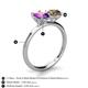 5 - Tanya Oval Shape Amethyst & Cushion Shape Smoky Quartz 2 Stone Duo Ring 