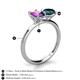 5 - Tanya Oval Shape Amethyst & Cushion Shape London Blue Topaz 2 Stone Duo Ring 