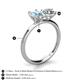 5 - Tanya Oval Shape Aquamarine & Cushion Shape GIA Certified Diamond 2 Stone Duo Ring 